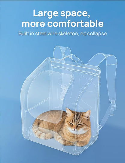 Pecute Cat Backpack Carrier, Large Space Cat Bubble Backpack, Breathable Cat Carrier, Shaded Dog Backpack Carrier, Ergonomic 3D Design for Travel, Hiking, Suitable for Shopping, and Vet, Gray