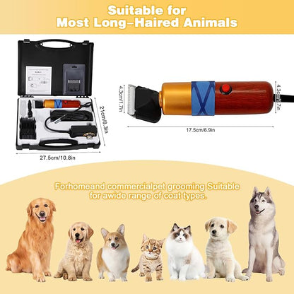 Dog Shears,Plug-in Electric Pet Shaving and Grooming Kit,200W 10ft Sheep Shears Includes 2 Blades, Low Noise &amp; Vibration Design for Dogs Cat Goat,Perfect Dog Clippers for Families with Pets