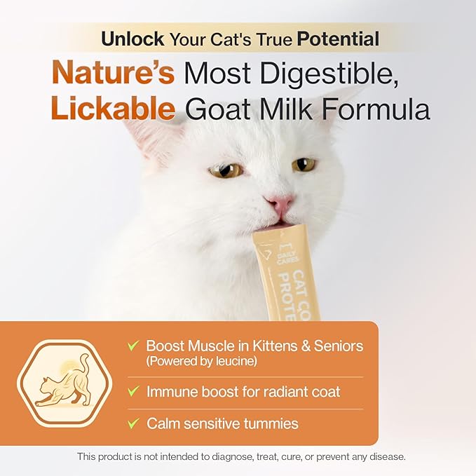 Dr.by Cat Colostrum Protein Cat Supplement Immune Support Muscle Growth, Gentle on Digestion for Kittens, Adult&amp;Senior Cats with Goat Milk, Whey Protein Isolate, Colostrum Lickable Formula