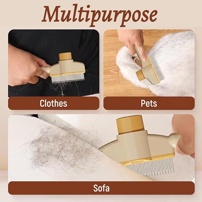 2 Pcs Brush for Cats, brush Cat Comb, Avatore brushs-Removes Fur &amp; Relieves Pain, Upgrade Dog and Cat Hair Removal with Release Button, Multi-function Grooming Brushs for Short&amp;Long Cats