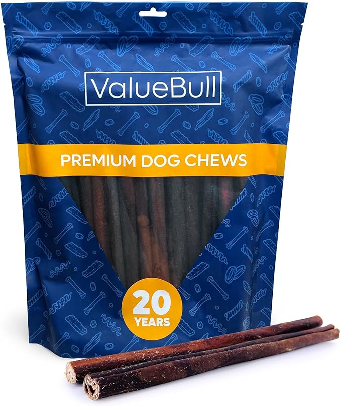 ValueBull Collagen Sticks for Dogs, 12 Inch Thick Chews, Natural Long-Lasting Dog Treats, 25 Count - Supports Joints, Skin &amp; Coat with Chondroitin &amp; Glucosamine