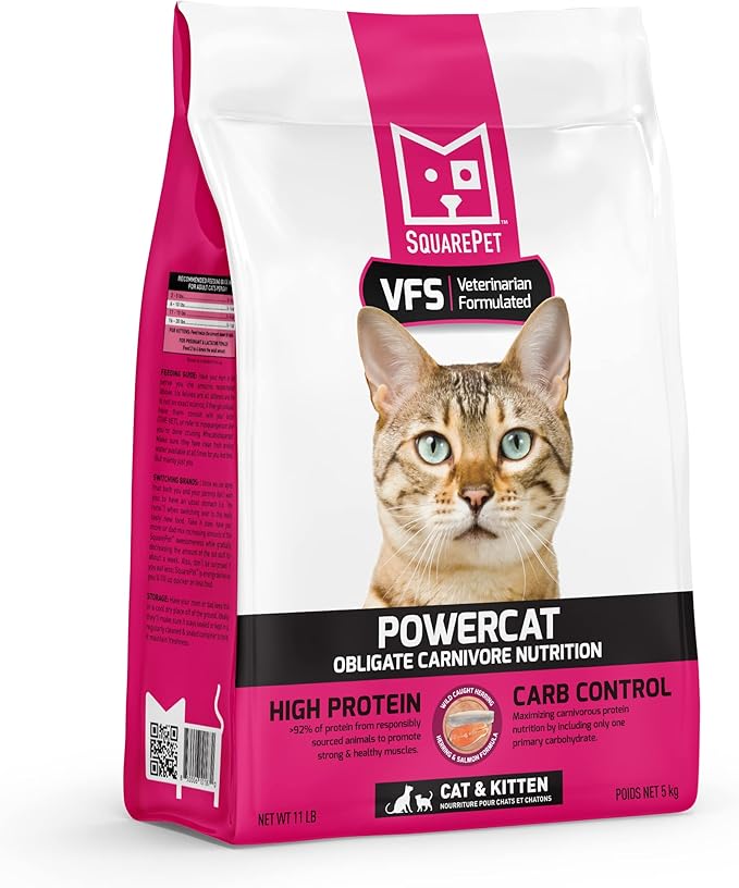 VFS® Powercat™ Herring &amp; Salmon Feline, High Meat, Ultra Low Carbohydrate Diet (11lbs)