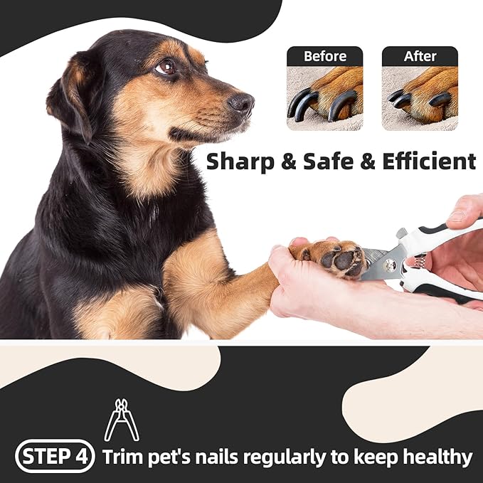 Dog Brush for Shedding, 7 PCS Dog Grooming Brush Kit, Undercoat Rake, Slicker Brush, Deshedding Comb, Bath Brush, Nail Clipper for Long &amp; Short Haired Dogs &amp; Cats, Black