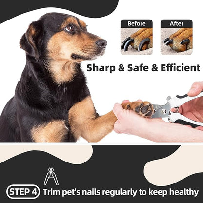 Dog Brush for Shedding, 7 PCS Dog Grooming Brush Kit, Undercoat Rake, Slicker Brush, Deshedding Comb, Bath Brush, Nail Clipper for Long &amp; Short Haired Dogs &amp; Cats, Black