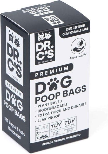 100% Certified Compostable Dog Poop Bags - Dr. C&