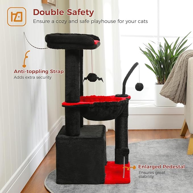 PEQULTI 4-in-1 Gothic Cat Tree, 33&