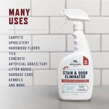 Rocco &amp; Roxie Extreme Stain &amp; Odor Eliminator for Strong Odor, Pet Urine Enzyme Cleaner Destroyer, Stain Remover for Dog Poop and Cat Pee, Enzymatic Carpet Cleaner Spray For Home, Puppy Potty Training
