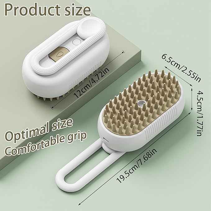 Cat Steam Brush for Shedding Dog Brush with Steam Pet Hair Cleaning Brush Comb for Spray 3 in 1 Pet Grooming for Long &amp; Short Haired Pets – Spritz Defur Comb for cats(Gray)