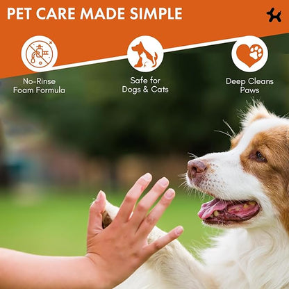 Dog Paw Cleaner | Gentle &amp; PH-Balanced | Dog Paw Wash for All Breeds | Nourishing Formula with Aloe Vera | Portable &amp; Easy-to-Use | Paw Cleaning Foam with Silicone Brush - 5.1 Fl Oz