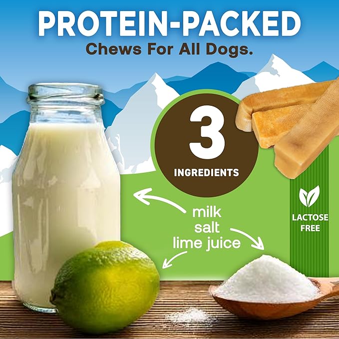 Ecokind Himalayan Chews, Healthy Treats, Odorless, Rawhide Free, Long Lasting Dog Bones for Aggressive Chewers, Indoors &amp; Outdoor Use, Made in The Himalayas, Large (Pack of 20)