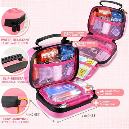 EVERLIT Pet Medic First Aid Kit | 95 Pcs Vet-Approved Medical, Outdoor &amp; Emergency Supplies for Dogs, Cats, Animal Care | Travel-Friendly Compact Bag for Home, Car and Travel (Valentine Lace)