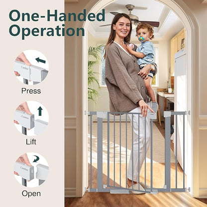 Cumbor 29.7"-40.6" Baby Gate for Stairs, Mom&