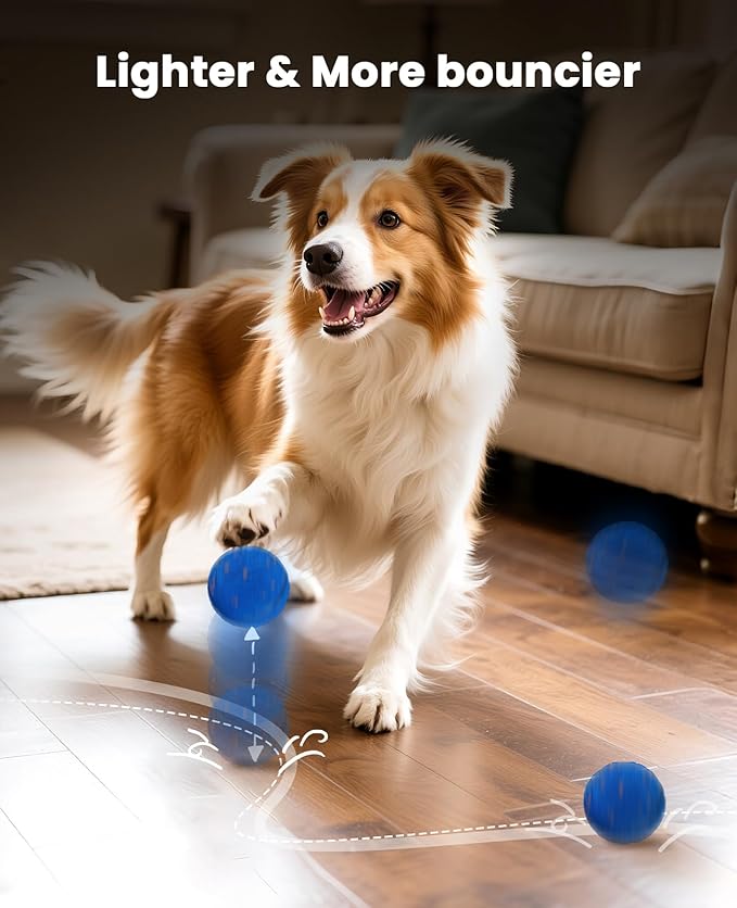 Smart Interactive Dog Balls, Automatic Moving Ball for Medium and Large Dogs, E-TPU New Material, Motion Activated Rolling &amp; Rotating Bouncy Toy for Dog Enrichment &amp; Stimulation