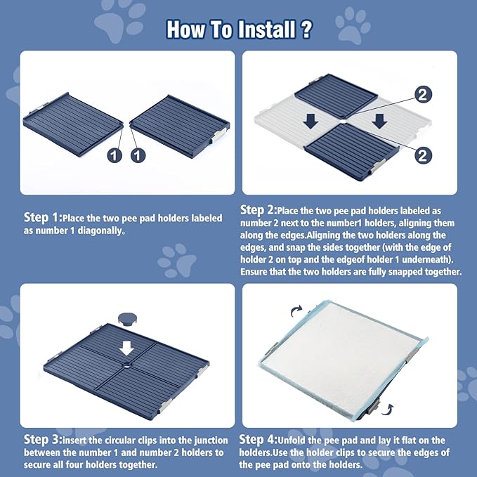 TIMINGILA Puppy Pads&amp; Holder Set, 20-Count 30"x36" Super Absorbent Disposable Pads – Ideal for Pet Potty Trays, Extra Large Leak-Proof Design for Puppies, Dogs, and All Breeds