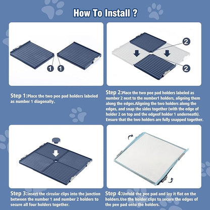 TIMINGILA Puppy Pads&amp; Holder Set, 20-Count 30"x36" Super Absorbent Disposable Pads – Ideal for Pet Potty Trays, Extra Large Leak-Proof Design for Puppies, Dogs, and All Breeds