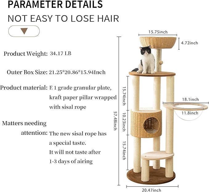 2025 Modern Cat Tree Tower for Large Cats, Advanced Space Module Cat&