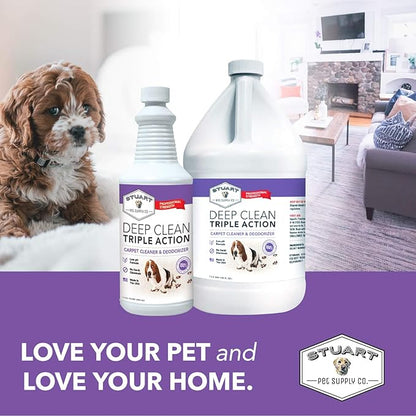 Professional Strength Deep Clean (Gal.) 3X Carpet Cleaner Solution &amp; Deodorizer, Concentrated Encapsulating Carpet Shampoo, Pet Odor &amp; Dirty Carpet Cleaning Solution 128 fl oz.