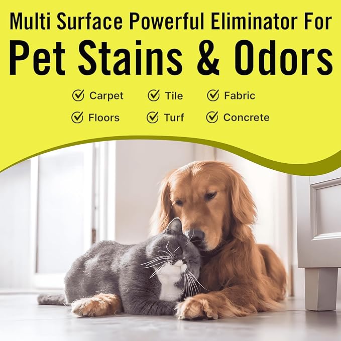 Multi-Purpose Probiotic Enzyme Cleaner, Made in USA - Pet Stain and Odor Remover - Concentrated - Professional &amp; Home Strength Drains, Floors, Bathrooms, Toilets Trash Can, (1 gallon, Citrus)