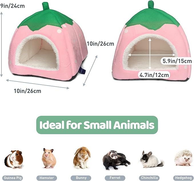Guinea Pig Hideout Bed Rabbit House Cave Accessories Cozy Hide-Out for Bunny Hedgehog Ferret Chinchilla&amp;Other Small Animals