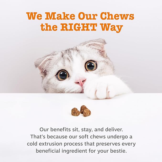Zesty Paws Hairball Bites for Cats - Cat Furball Support - Functional Supplement with Omega 3 Fish Oil EPA &amp; DHA + Zinc, Biotin &amp; Psyllium Husk - Supports Gut &amp; Skin Health - 60 Count