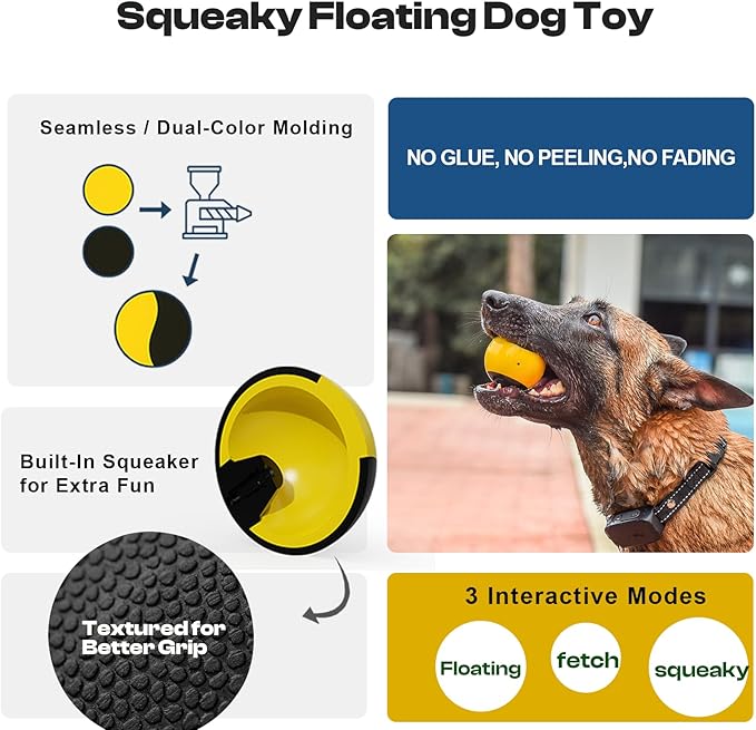 Squeaky Floating Dog Toy – Interactive Water Ball for Fetch &amp; Pool Play, Durable Cognitive Ball for Smart Dogs,Ideal for Medium &amp; Large Dogs