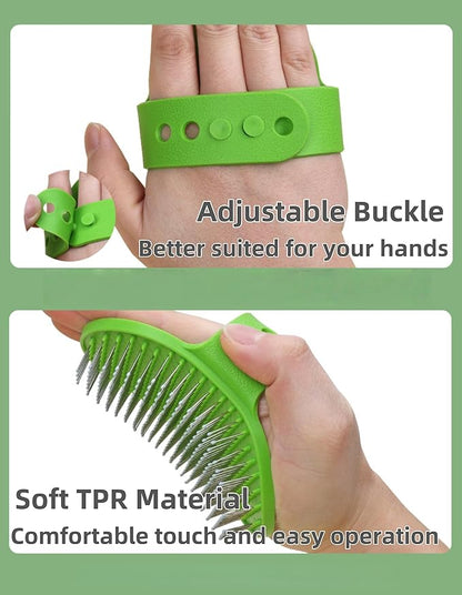 4-Pack Silicone Cat Brush Set, Pet Scratcher and Massager – Adjustable Pet Deshedding Brush, Bath Brush for Cats and Dogs, Suitable for Furniture Legs &amp; Corners (Needle Style - 2PCS (Blue + Green))