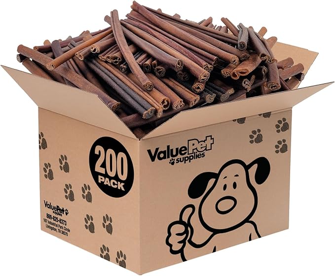 ValueBull Collagen Sticks for Dogs, 12 Inch Medium Chews, Natural Long-Lasting Dog Treats, 200 Count Wholesale Pack - Supports Joints, Skin &amp; Coat with Chondroitin &amp; Glucosamine