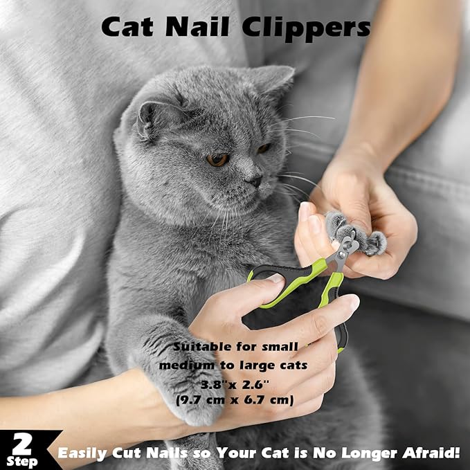 Comotech 3PCS Cat Grooming Supplies,Cat Brush &amp; Nail Clipper/Trimmer &amp; Flea Comb for Shedding Indoor Cats Dogs and Small Animals - Meet All Your Pet&