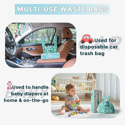 Cat Litter Bags Biodegradable 100% Leak-Proof Cat Poop Bags with Handle, 360 Counts, Cornstarch Based Extra Thick, Easy Tie Pet Waste Pick Up Bag (Lavender Scented)