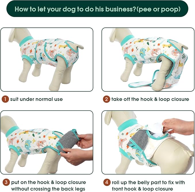 Kuoser Recovery Suit for Dogs Cats After Surgery, Professional Pet Recovery Shirt Dog Abdominal Wounds Bandages, Substitute E-Collar &amp; Cone,Prevent Licking Dog Onesies Pet Surgery Recovery Suit