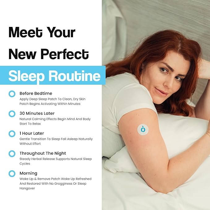 Natural DEEP Sleep Patches for Adults | 5X Extra Strength Sleep Patch: 8-Hour Time-Release Formula | Sleepy Stickers with Ashwagandha, Magnesium, Passionflower, Valerian Root, Lemon Balm &amp; Chamomile