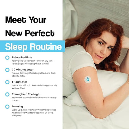 Natural DEEP Sleep Patches for Adults | 5X Extra Strength Sleep Patch: 8-Hour Time-Release Formula | Sleepy Stickers with Ashwagandha, Magnesium, Passionflower, Valerian Root, Lemon Balm &amp; Chamomile