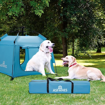 Outdoor Waterproof Pet Automatic Camping Tent, Pop up Cave Bed for Indoor Cats and Small Dogs, Portable Cat House Dog House, Sky Blue.