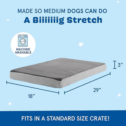 Barkbox Orthopedic Dog Bed with Memory Foam, Premium Comfort for Dogs and Puppies, Dog Beds for Joint Relief and Restful Sleep, Durable and Easy to Clean - Grey, Medium