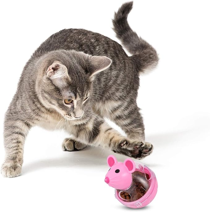 2Pcs Cat Treat Dispenser Toy, Mouse Shape Cat Interactive Toy and Food Dispenser for Pet Increases IQ Interactive &amp; Food Dispensing