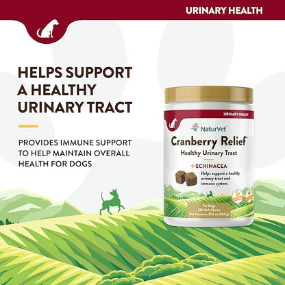 NaturVet – Cranberry Relief Plus Echinacea – Helps Support a Healthy Urinary Tract &amp; Immune System – 120 Soft Chews