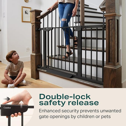 Cumbor 2 Pack 29.7-46" Baby Gate for Stairs, Mom&