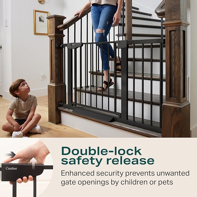 Cumbor 29.7-46" Baby Gate for Stairs, Mom&