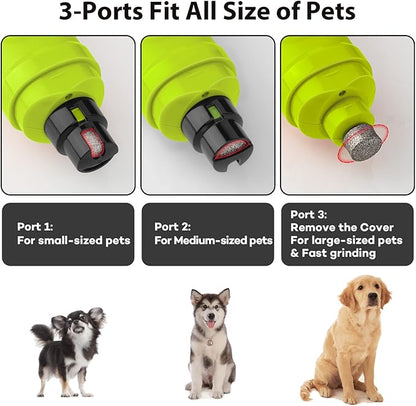 Casfuy Dog Nail Grinder with 2 LED Light - New Version 2-Speed Powerful Electric Pet Nail Trimmer Professional Quiet Painless Paws Grooming &amp; Smoothing for Small Medium Large Dogs(Green)