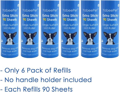 Extra Sticky Large Lint Roller Refills, 6.3&