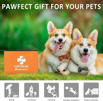 Pet First Aid Kit for Dogs &amp; Cats - Dog First Aid Kit Pet Emergency Kit with First Aid Supplies for Home Camping Hiking Traveling