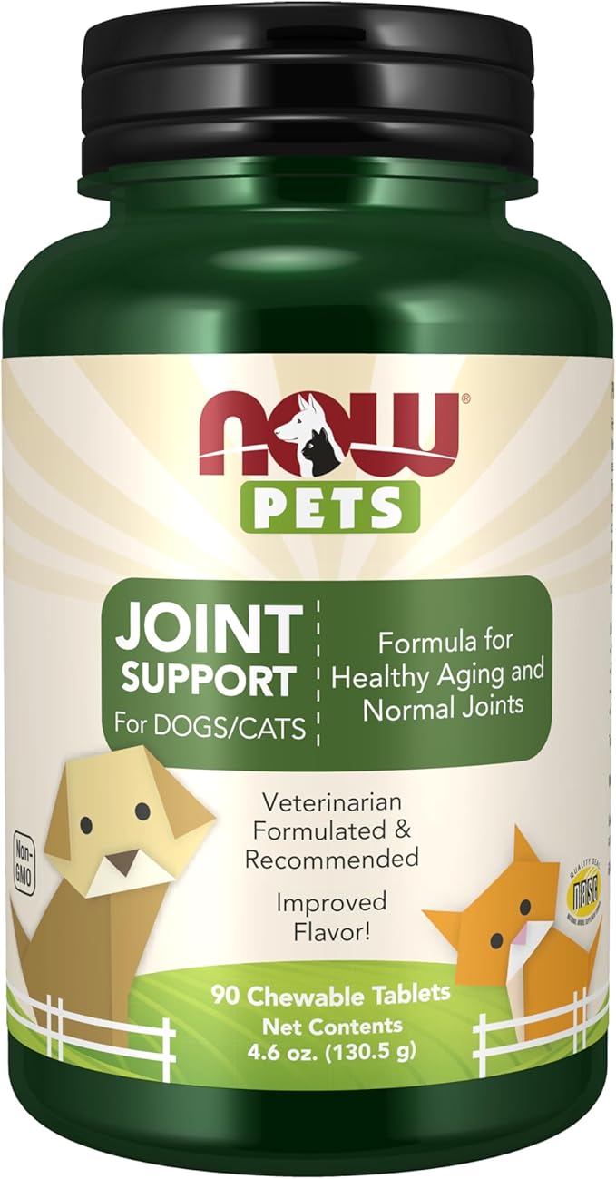 NOW Pet Health, Joint Support Supplement, Formulated for Cats &amp; Dogs, NASC Certified, 90 Chewable Tablets
