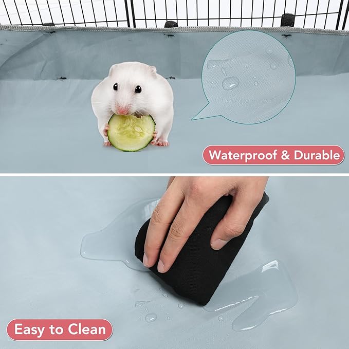 20 Panels Small Animal Playpen, 48" x 24" x 16" Pet Playpen with Waterproof Mat, C&amp;C Cage for Guinea Pigs, Rabbit/Bunny/Baby Chicken Cage,Bunny/Puppy/Chicken Pen Indoor Outdoor Portable Metal Fence