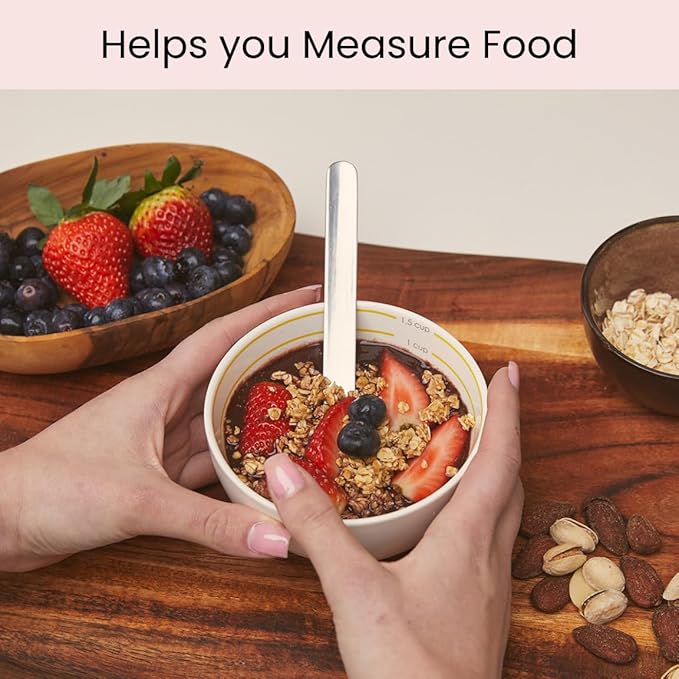 Uba Portion Control Bowl (Porcelain) for Measuring, Bariatric Diet, Diabetes &amp; Healthy Eating (2 Pack)