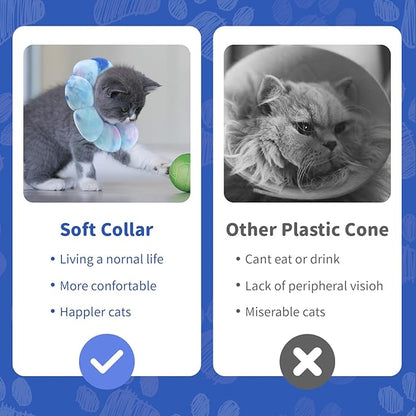 Dog Cat Surgical Recovery Cone Dog Protective Collar, Pet Recovery E-Collar Soft Neck Cone to Stop Licking Wound for Cats &amp; Kittens Small Dog After Surgery