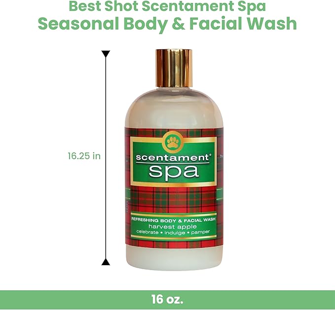 Best Shot Scentament Spa Seasonal Facial &amp; Body Wash, Harvest Apple, 16 oz