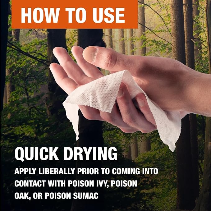 CoreTex Ivy X Pre-Contact Poison Ivy Wipes with Resealable Travel Bag - Pack of 15 Single-Use Barrier Wipes - Also Works on Poison Oak &amp; Sumac Oils - Quick Dry &amp; Chalk-Free Formula