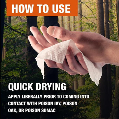 CoreTex Ivy X Pre-Contact Poison Ivy Wipes with Resealable Travel Bag - Pack of 15 Single-Use Barrier Wipes - Also Works on Poison Oak &amp; Sumac Oils - Quick Dry &amp; Chalk-Free Formula