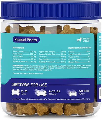 PupGrade Itch &amp; Allergy Chew Supplement for Dogs Improved Immune Support &amp; Seasonal Allergies with Alaskan Salmon Fish Oil - Helps with Anti-Itch - 60 Soft Chews