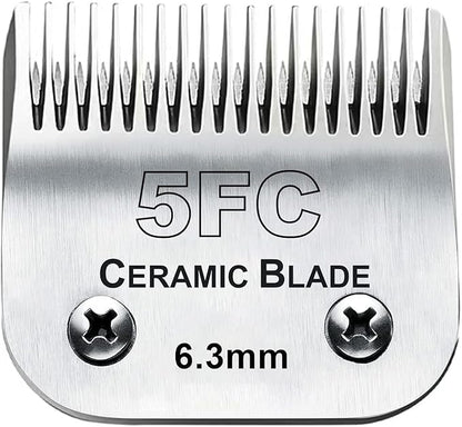 5FC Blade Dog Grooming Clipper Replacement Blades Compatible with Andis Dog Clippers,Detachable Ceramic Blade &amp; Stainless Steel Blade,Size-5 FC 1/4-Inch Cut Length (64122)